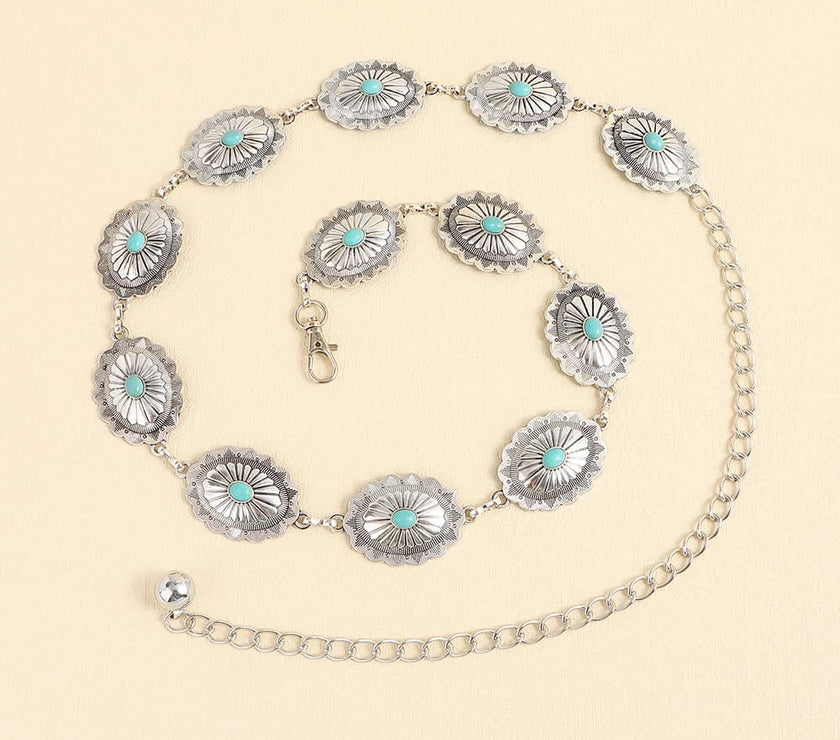 Vintage Turquoise Alloy Belt