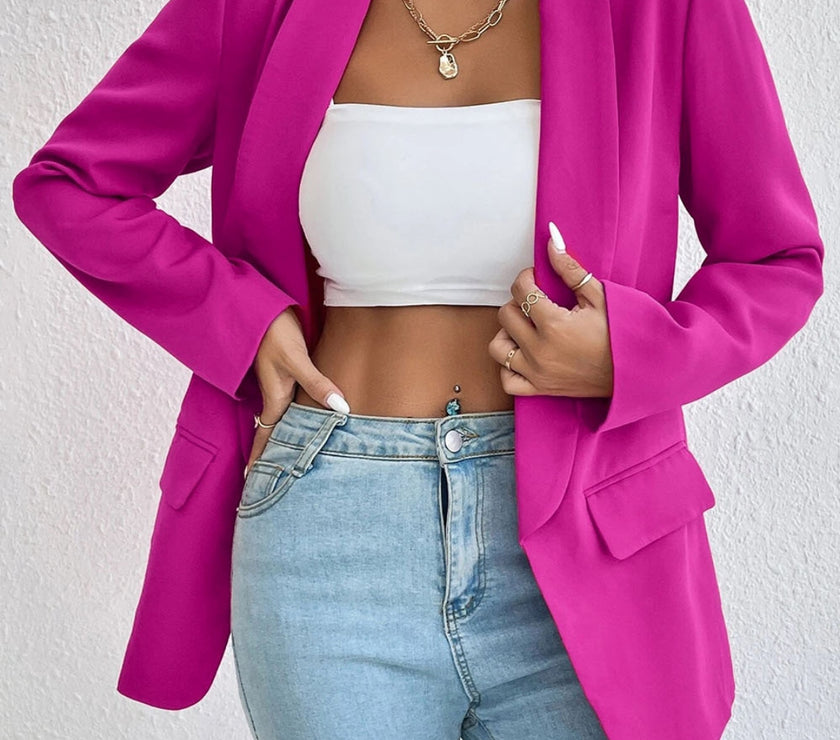 Shawl Collar Long Sleeve Blazer