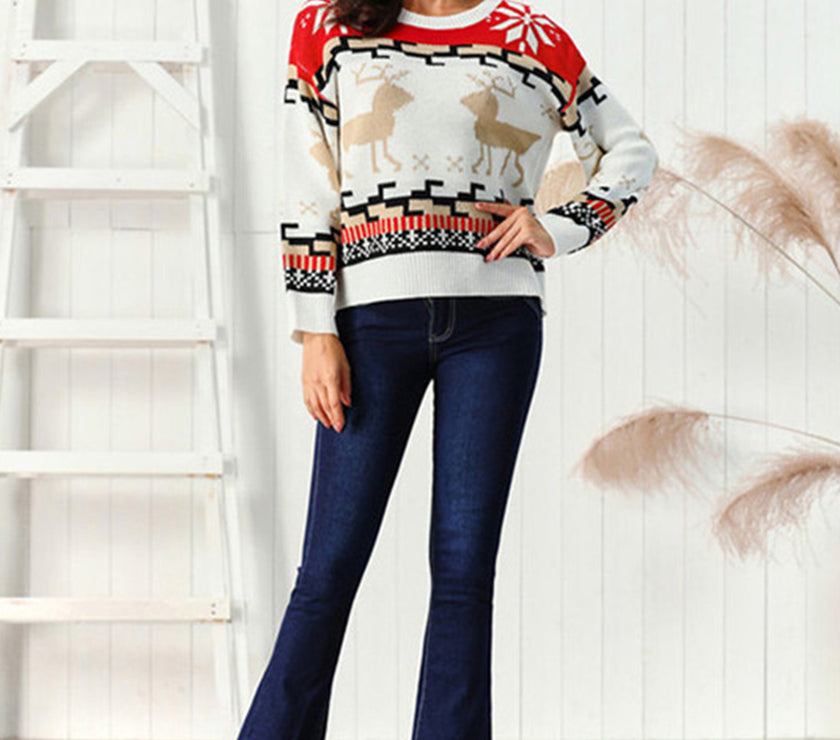 Reindeer Round Neck Sweater