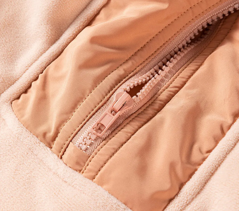 Color Block Half Zip Long Sleeve Hoodie