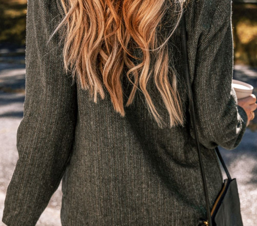 Pocketed Buttoned Long Sleeve Blazer