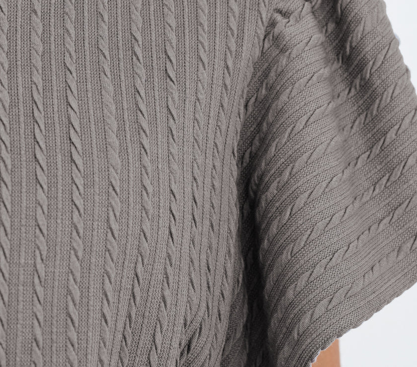 Sleet Solid Color Textured Flutter Sleeve Top