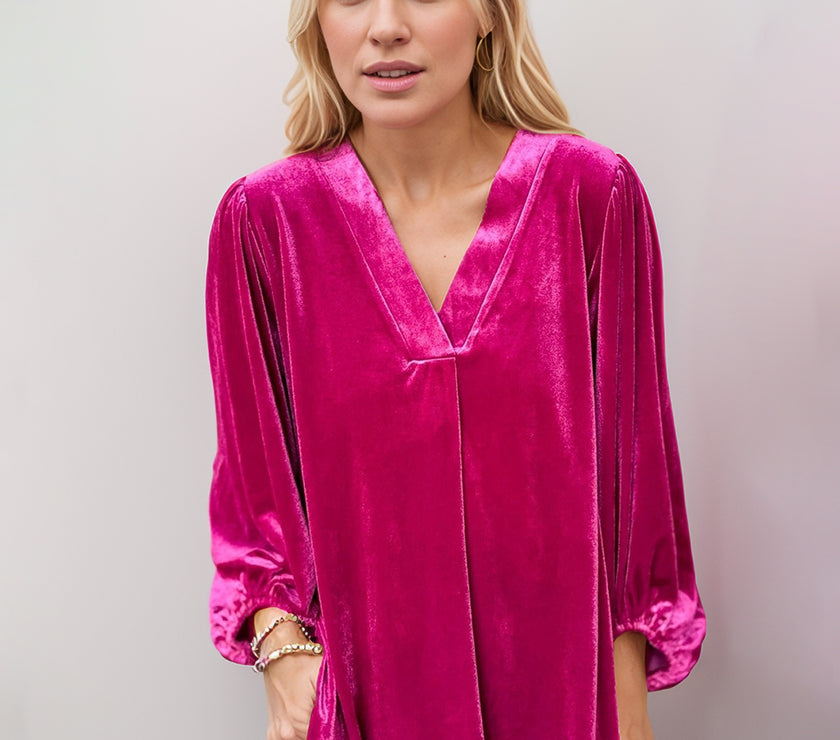 V-Neck Three-Quarter Sleeve Blouse