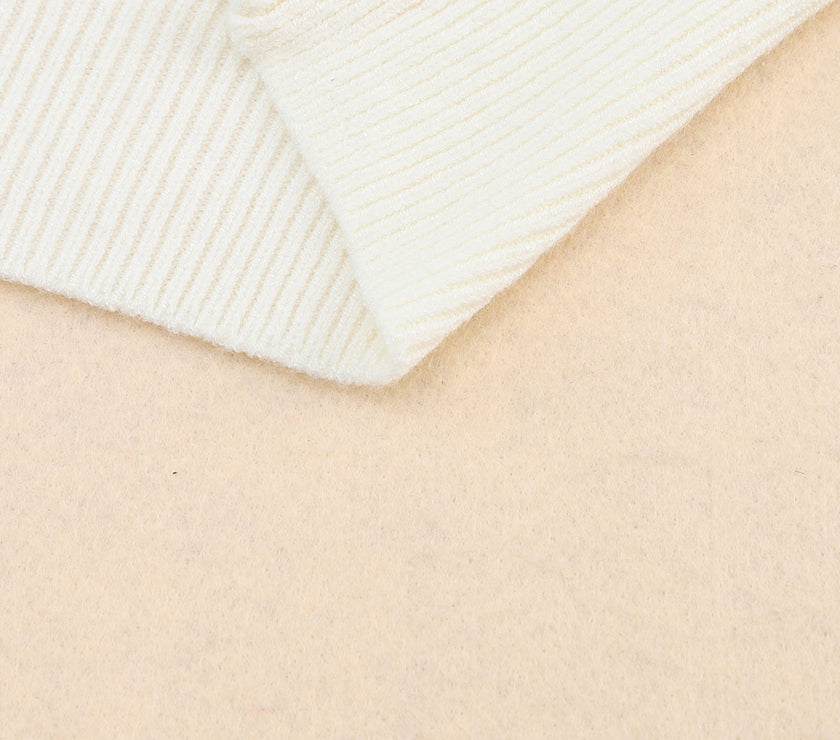 Ribbed Surplice Long Sleeve Sweater