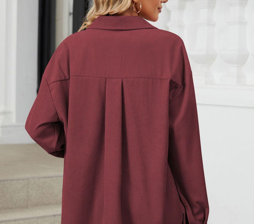 Button Up Long Sleeve Shirt with Breast Pockets