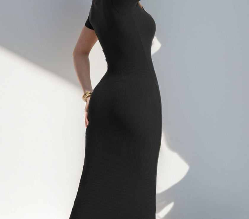 Basic Bae Built-In Shapewear Square Neck Short Sleeve Maxi Dress