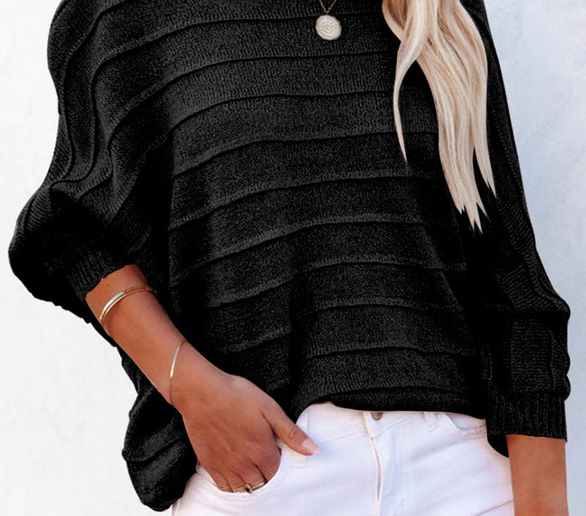 Round Neck Long Sleeve Knit Top