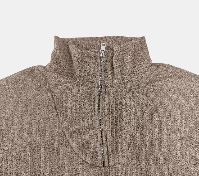 Full Size Quarter Zip Long Sleeve Top