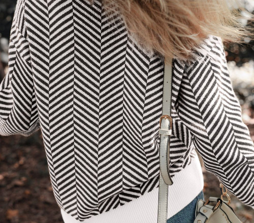 Striped Round Neck Long Sleeve Sweater