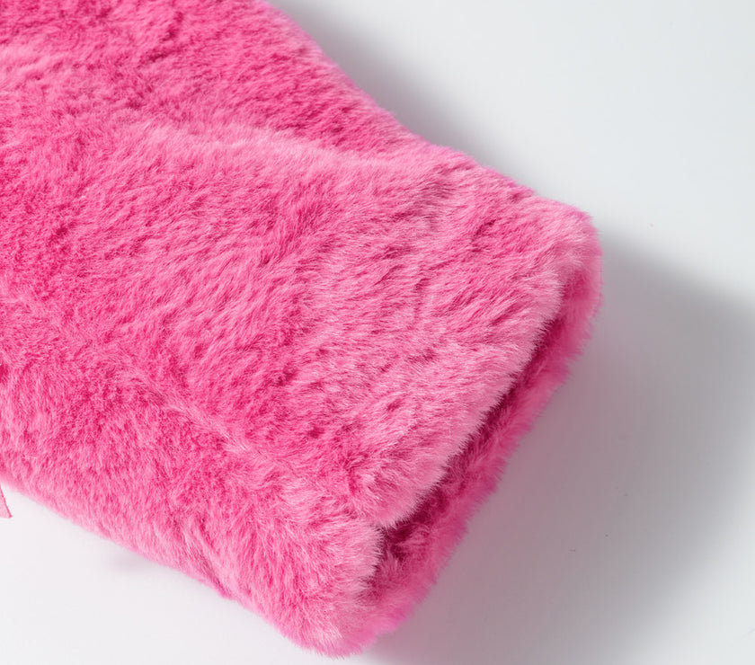 Fringed Zip Up Fleece Jacket