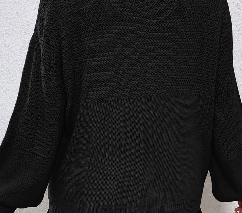 Floral Applique Drop Shoulder Open Front Cardigan