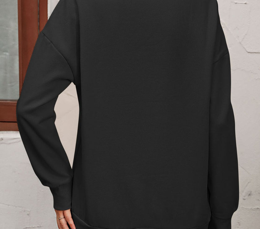 Mandy Zip-Up Dropped Shoulder Sweatshirt