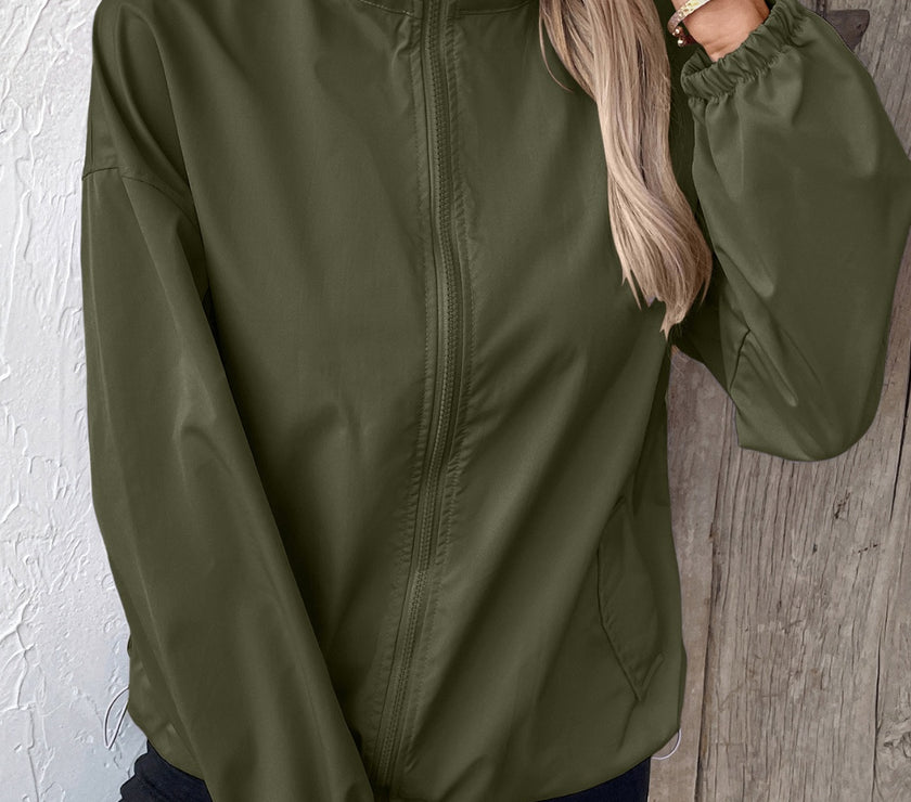 Ivy Lane Pocketed Zip Up Long Sleeve Jacket