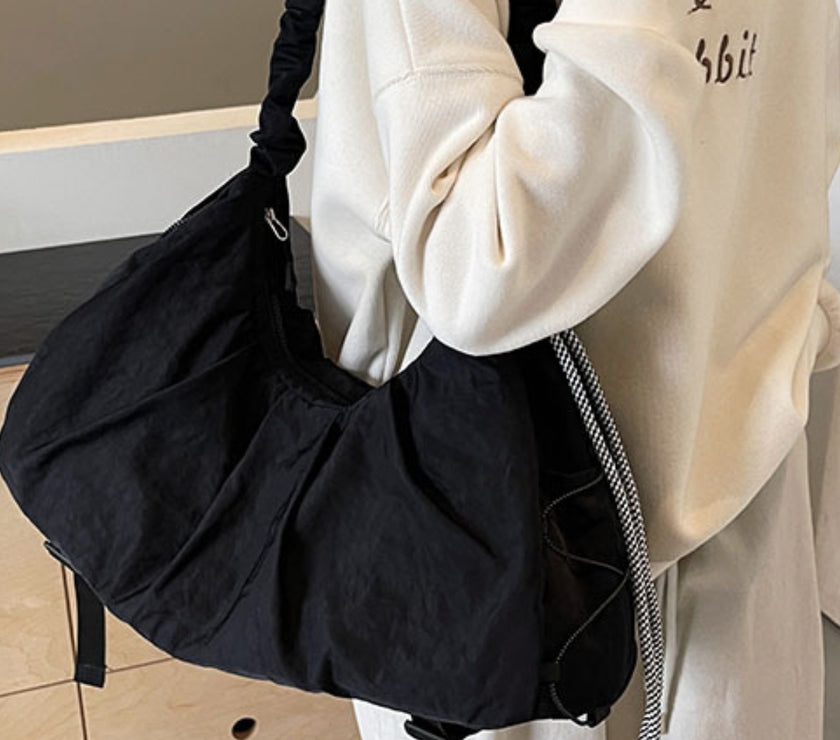 Drawstring Strap Ruched Crossbody Bag