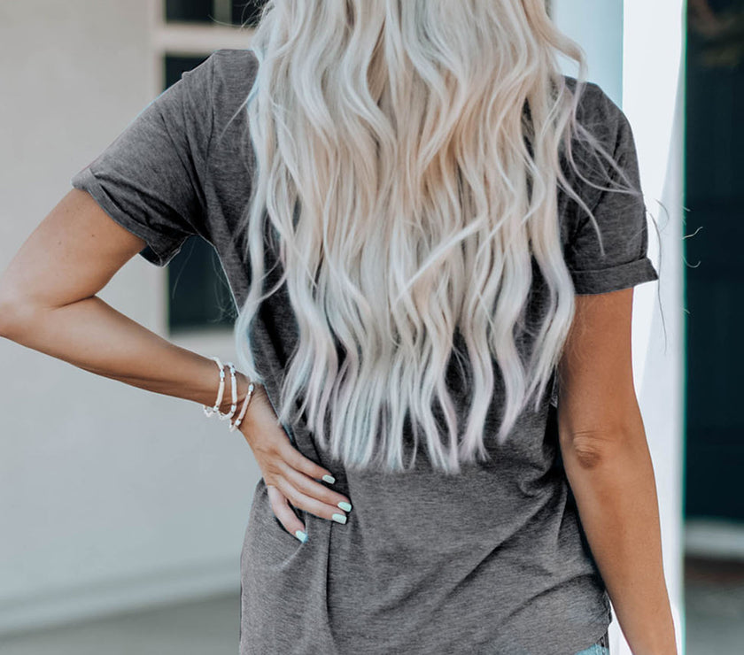 Lucky Clover Round Neck Short Sleeve T-Shirt