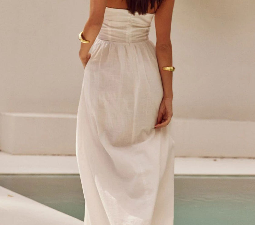 Halter Neck Maxi Dress with Pockets