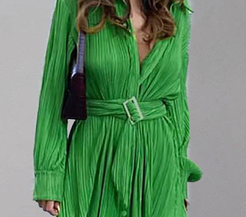 Button Up Dropped Shoulder Shirt Dress