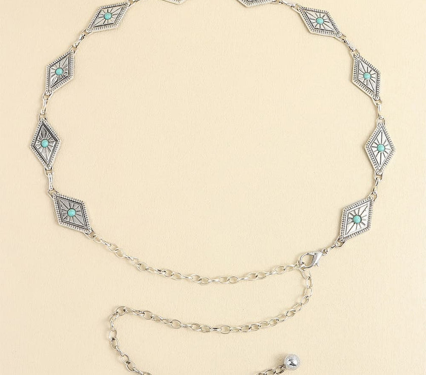 Vintage Turquoise Alloy Belt