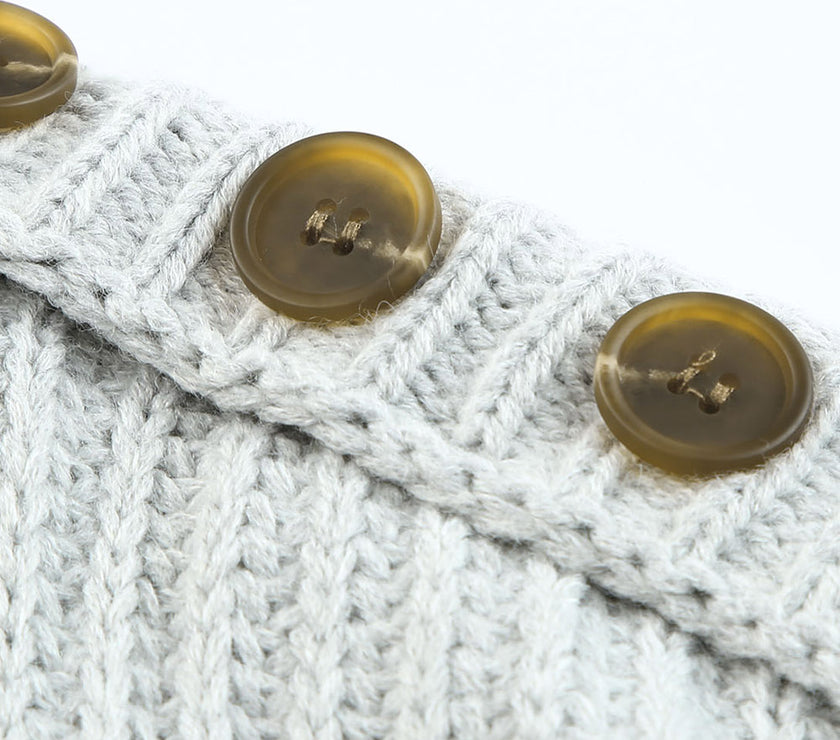 Side Slit Boat Neck Long Sleeve Sweater