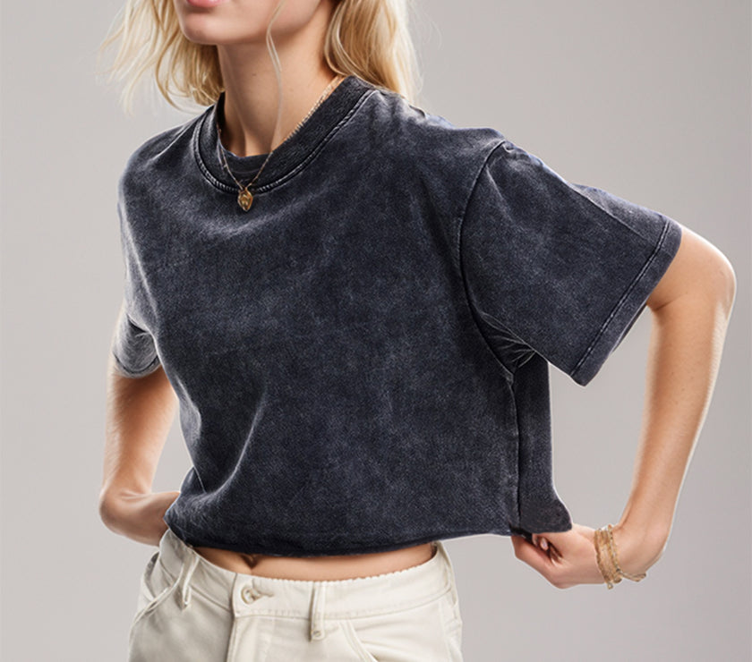 Basic Bae Round Neck Dropped Shoulder Short Sleeve T-Shirt