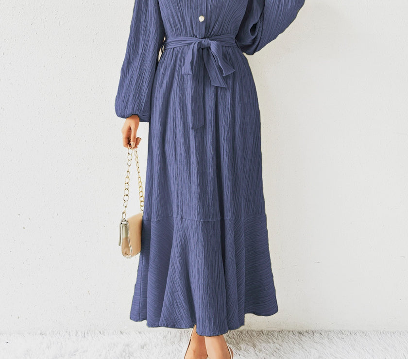 Honey Tie Waist Long Sleeve Dress