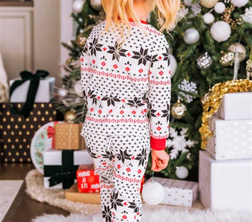 Snowflake Pattern Top and Pants Set
