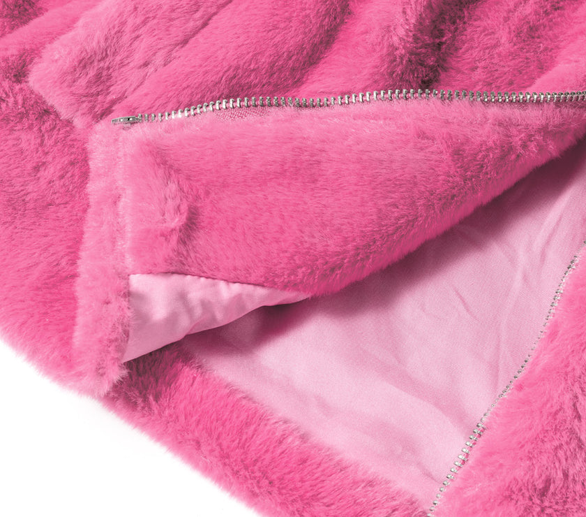 Fringed Zip Up Fleece Jacket