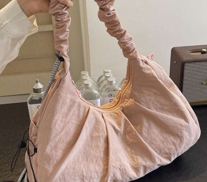 Drawstring Strap Ruched Crossbody Bag