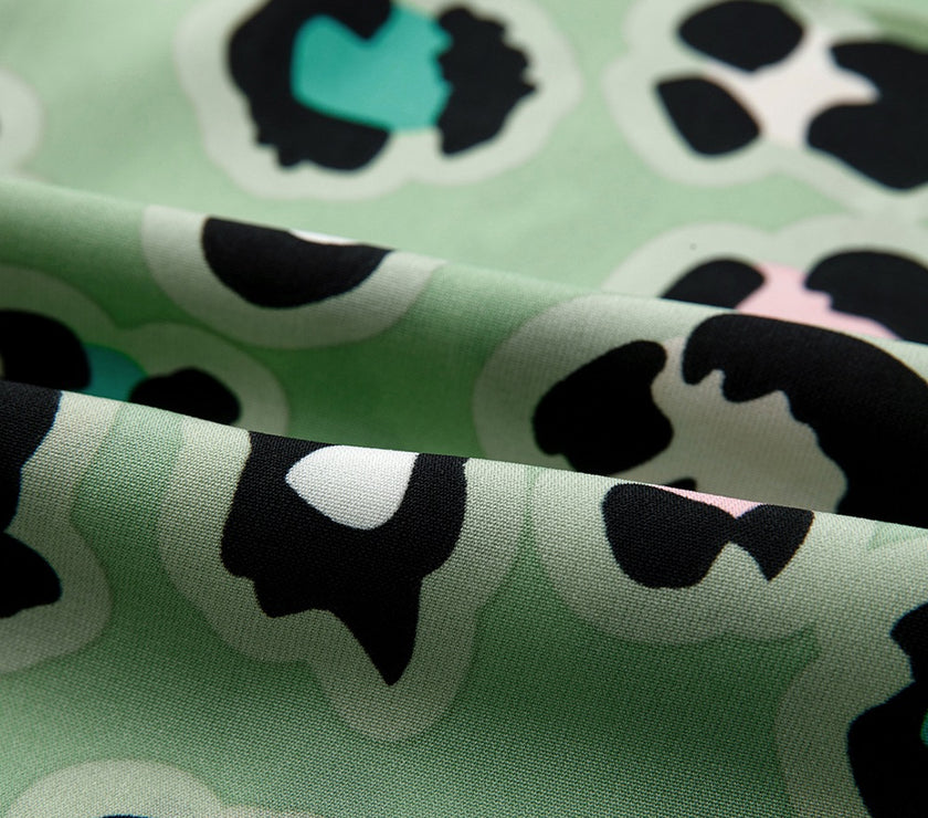 Leopard Collared Neck Top and Pants Set