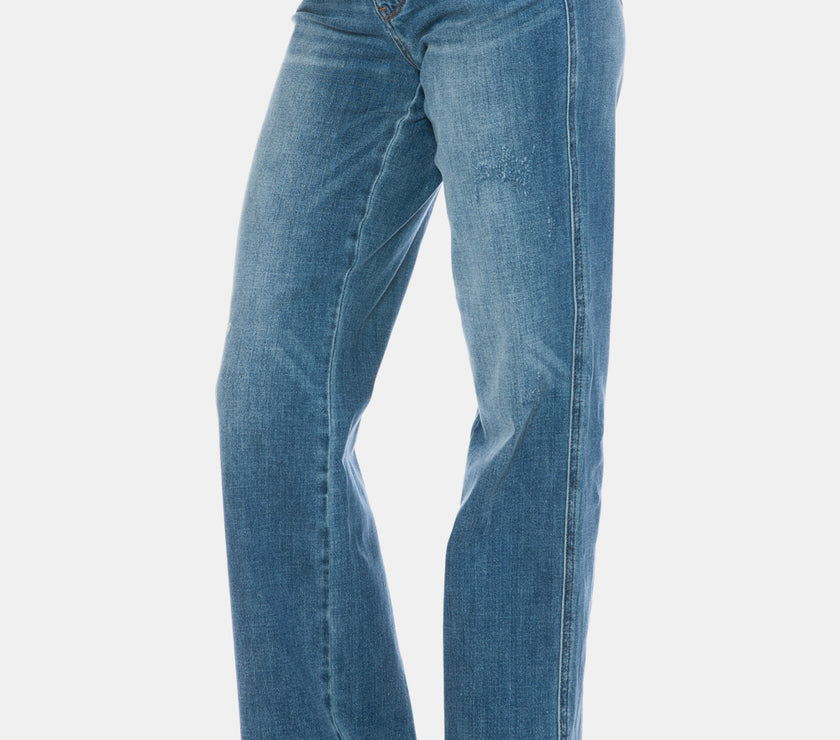 Judy Blue Full Size Tummy Control Cut Raw Hem Straight Jeans