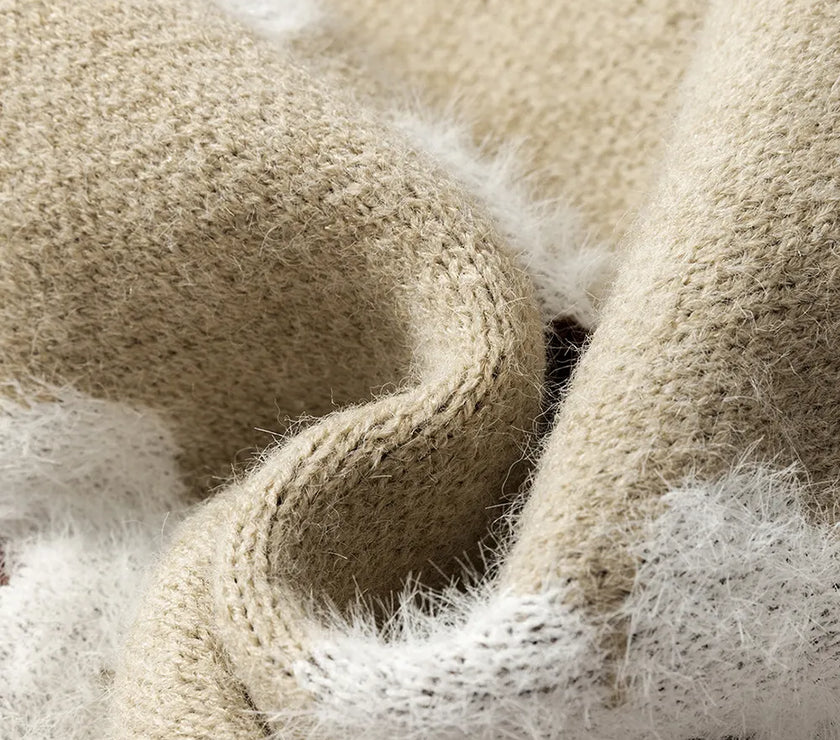 Flower Half Zip Long Sleeve Sweater