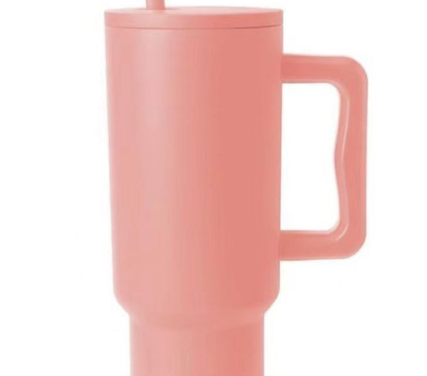 Monochromatic Stainless Steel Tumbler with Matching Straw