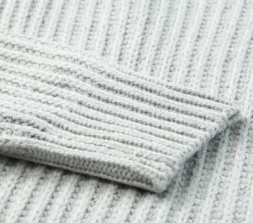 Side Slit Boat Neck Long Sleeve Sweater