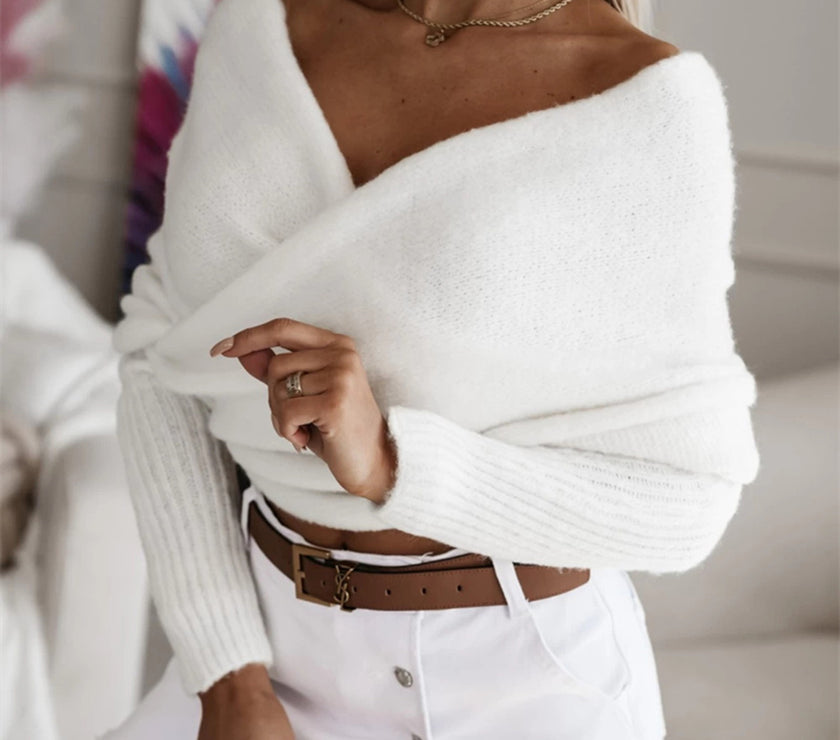 Long Sleeve Cropped Knit Top