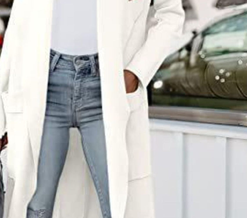 Open Front Dropped Shoulder Outerwear