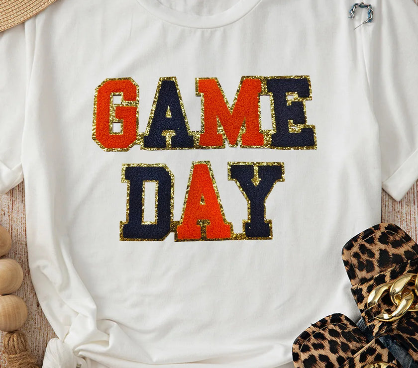 GAME DAY Round Neck Short Sleeve T-Shirt