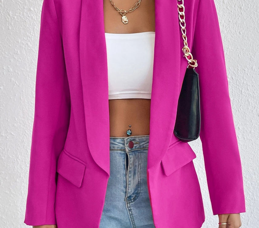 Shawl Collar Long Sleeve Blazer