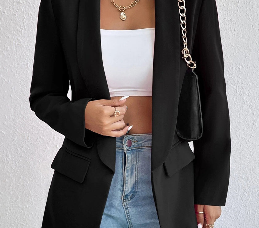 Shawl Collar Long Sleeve Blazer